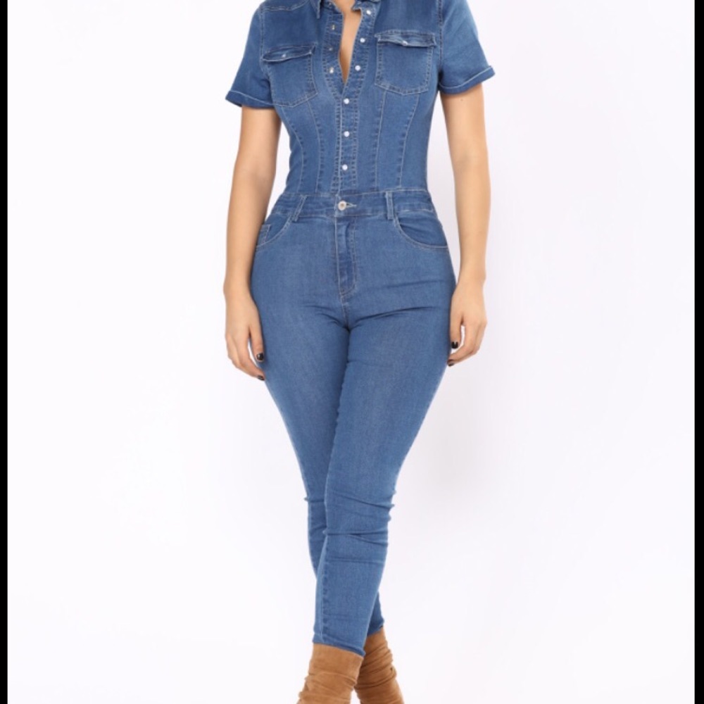 Fashion Nova Denim Jumpsuit